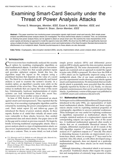 ieee paper on smart card pdf|(PDF) Examining Smartcard Security under the Threat of Power .